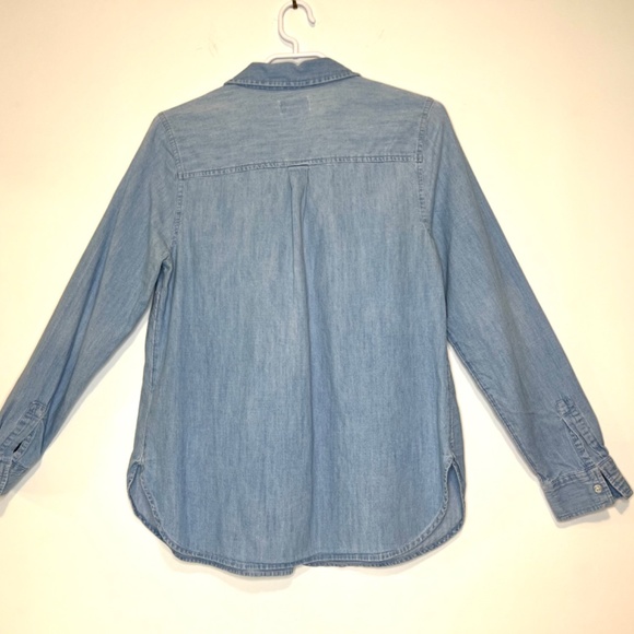 Denim Maternity Top Long Sleeve 100% Cotton Old Navy Size S - Picture 11 of 15